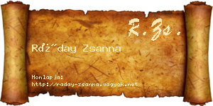 Ráday Zsanna névjegykártya
